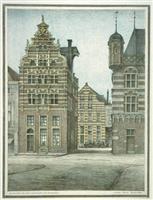 0939.2.jpg; 0939; De Brink met huis De Drie Haringen. Tussen De Drie Haringen en de Waag de gevel van het vm. Heilige Geestgasthuis; Deventer