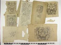 H1986-0002.3.3a-h.jpg; H1986-0002.3; Ontwerptekeningen voor meubels en beeldhouwwerk; ontwerptekening