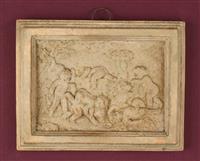 H2011-0047.2.jpg; H2011-0047; Twee reliefs van spelende putti in terracotta; relief