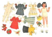 S2003-0598.2.jpg; S2003-0598; Vijf aankleedpoppen met kleren en accesoires, Dionne vijfling; aankleedpop